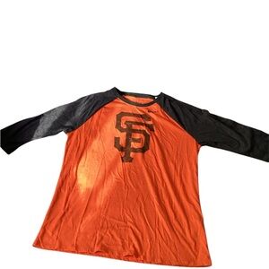 Nike San Francisco Giants Orange and Black Long Sleeve Tee ( xl )